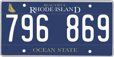 RI license plate 796869