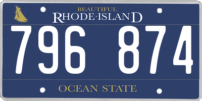 RI license plate 796874