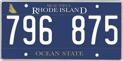 RI license plate 796875