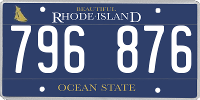 RI license plate 796876