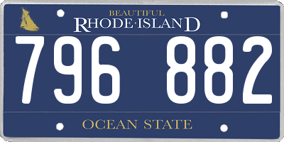 RI license plate 796882
