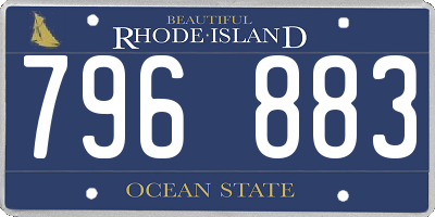 RI license plate 796883