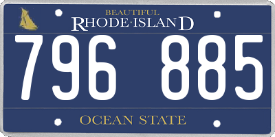 RI license plate 796885