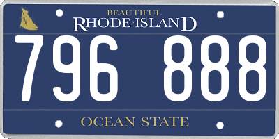 RI license plate 796888