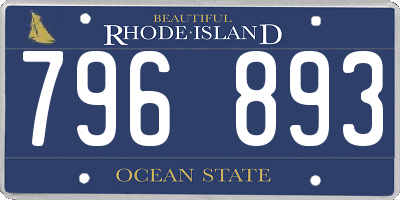 RI license plate 796893