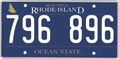 RI license plate 796896