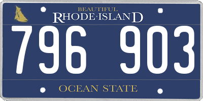 RI license plate 796903