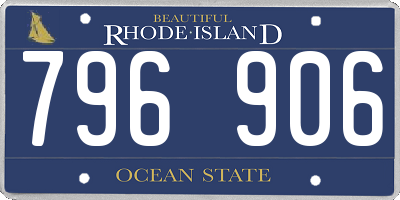 RI license plate 796906