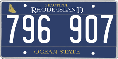 RI license plate 796907