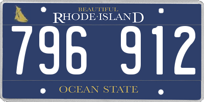 RI license plate 796912