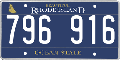 RI license plate 796916