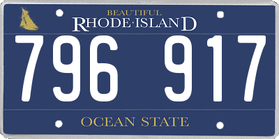 RI license plate 796917