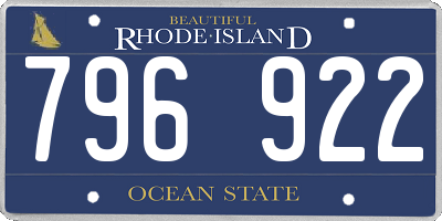 RI license plate 796922