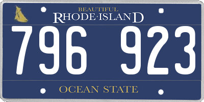RI license plate 796923
