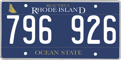 RI license plate 796926