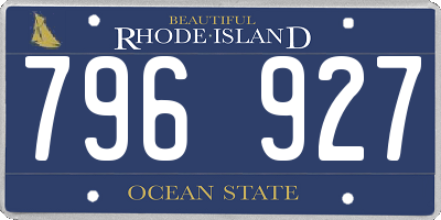 RI license plate 796927