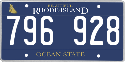 RI license plate 796928