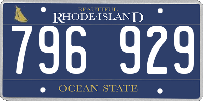 RI license plate 796929