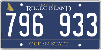RI license plate 796933