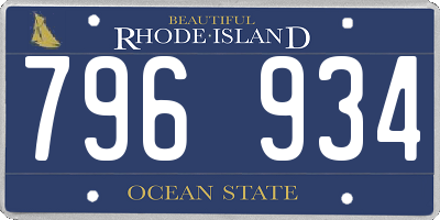 RI license plate 796934