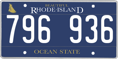 RI license plate 796936