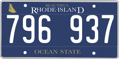 RI license plate 796937