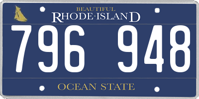 RI license plate 796948