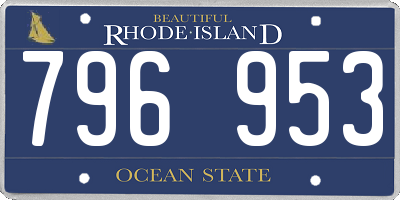 RI license plate 796953