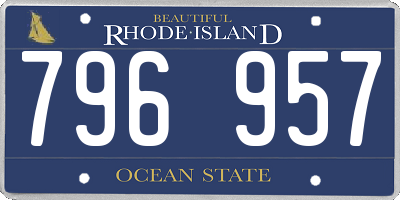 RI license plate 796957