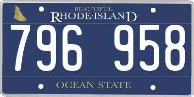 RI license plate 796958