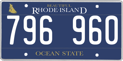 RI license plate 796960