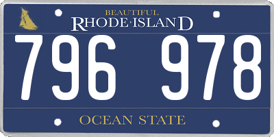 RI license plate 796978
