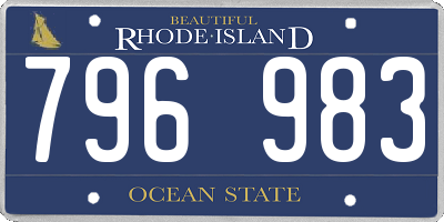 RI license plate 796983
