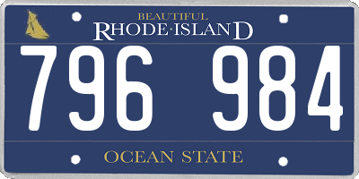 RI license plate 796984