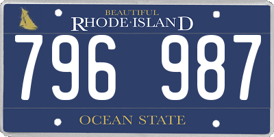 RI license plate 796987