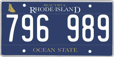RI license plate 796989