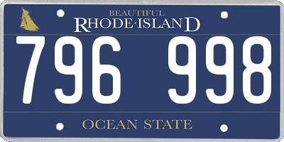 RI license plate 796998