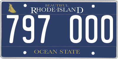 RI license plate 797000