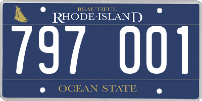 RI license plate 797001