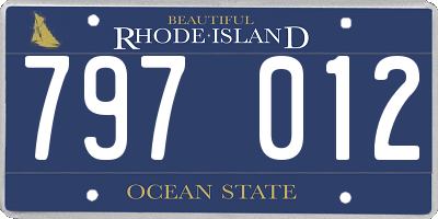 RI license plate 797012