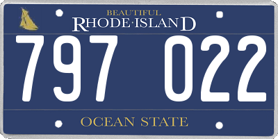 RI license plate 797022
