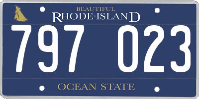 RI license plate 797023
