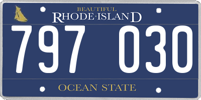RI license plate 797030