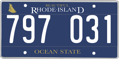 RI license plate 797031