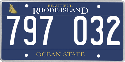 RI license plate 797032