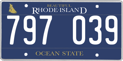 RI license plate 797039