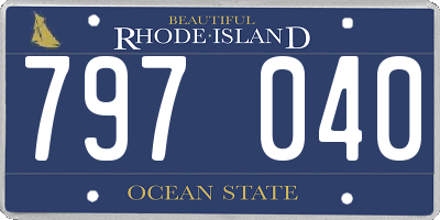 RI license plate 797040