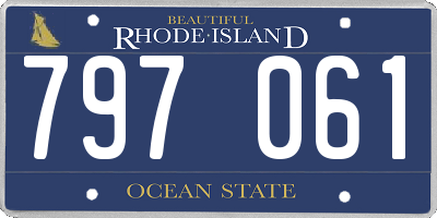 RI license plate 797061