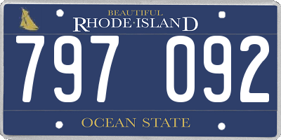 RI license plate 797092