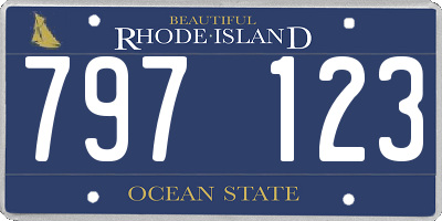 RI license plate 797123